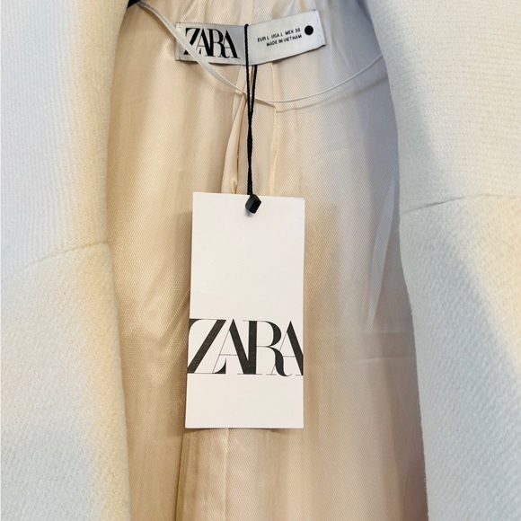 New With Tags ZARA Oversized Cream Coat - Picture 3 of 14